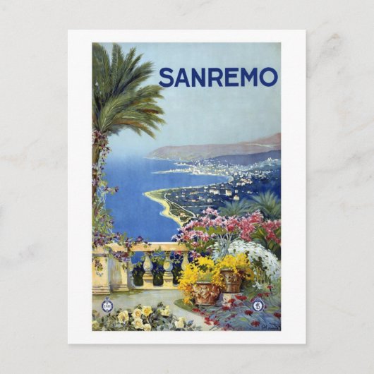 Sanremo Italien Vintag Postkarte (Vorderseite)