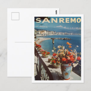 Sanremo Italien Vintage Berühmter Reiseort  Postkarte