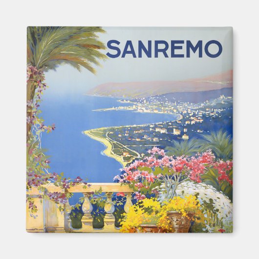 Sanremo Italien Vintage Magnet (Vorne)