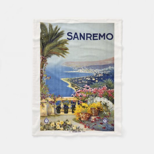 Sanremo Italien Vintage Reise Vlies Decke (Vorderseite)