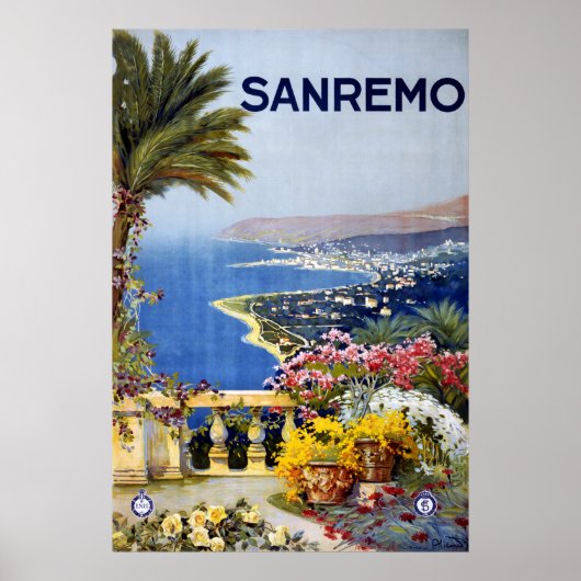 Sanremo Italy Travel Poster (Vorne)