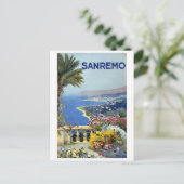 "Sanremo" Vintage Travel Poster Postkarte (Stehend Vorderseite)