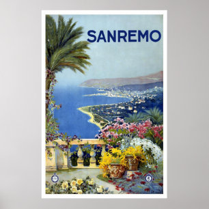 "Sanremo, Vintages Reise-Plakat Italiens" Poster