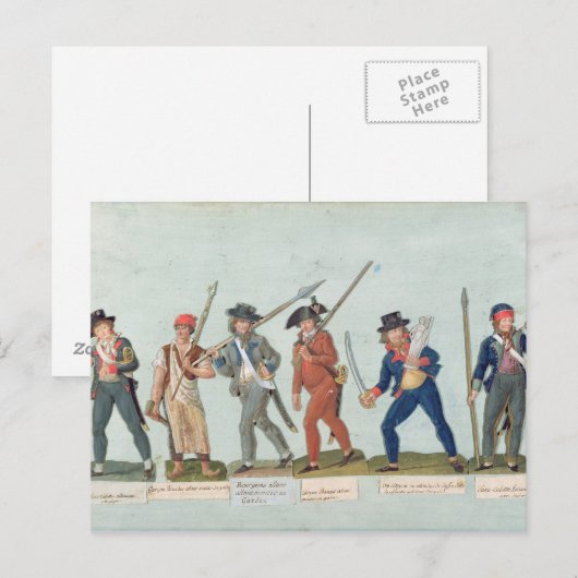 Sans Culotte Lighting his Pipe Postkarte (Vorne/Hinten)