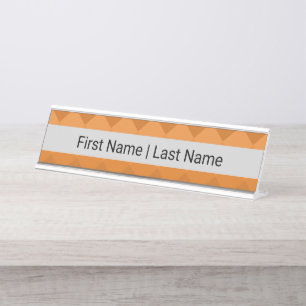 Sans Serif Schriftart Grau Orange Schreibtisch Nam Schreibtischnamensplakette