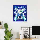 Sans Undertale Skeleton Coole Pixel-Kunst wird fau Poster (Heimbüro)