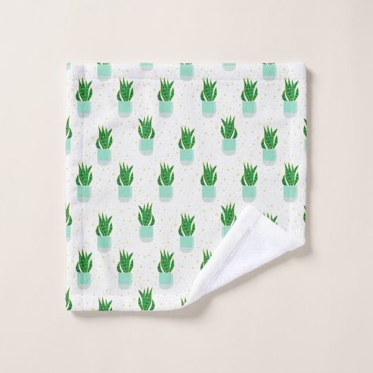 Sansevieria Schlange Pflanze drucken Badhandtuch Set (Waschlappen)