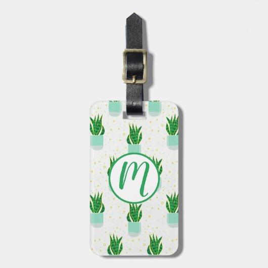 Sansevieria Schlange Pflanze drucken Gepäckanhänger (Vorderseite vertikal)