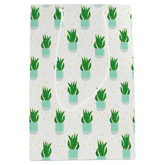 Sansevieria Schlange Pflanze drucken Mittlere Geschenktüte (Vorderseite)