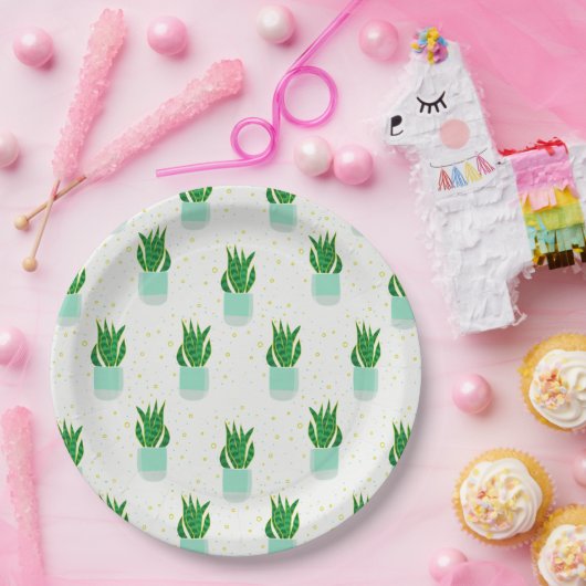 Sansevieria Schlange Pflanze drucken Pappteller (Party)