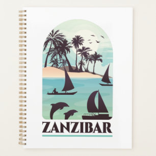 Sansibar Africa Retro Vintage Travel Planer