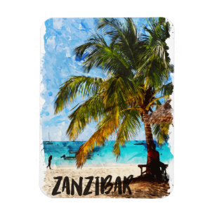 Sansibar Africa Tropical Beach Travel Foto Magnet