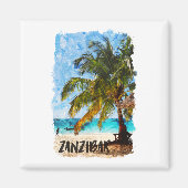 Sansibar Africa Tropical Beach Travel Magnet (Vorne)