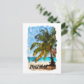 Sansibar Africa Tropical Beach Travel Postkarte (Stehend Vorderseite)