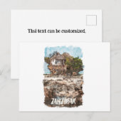 Sansibar Africa Watercolor Postkarte (Vorne/Hinten)