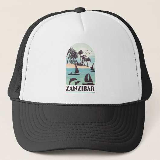 Sansibar Afrika Vintag Truckerkappe (Vorderseite)