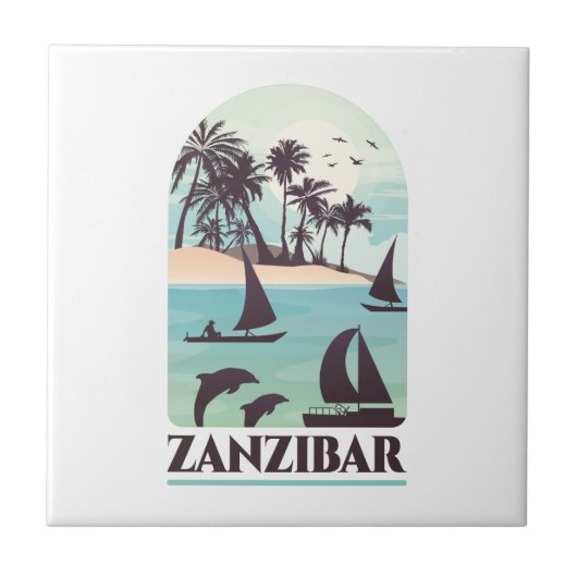 Sansibar Afrika Vintage Fliese (Vorderseite)