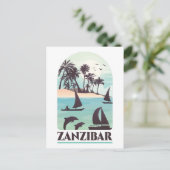 Sansibar Afrika Vintage Postkarte (Stehend Vorderseite)