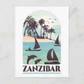 Sansibar Afrika Vintage Postkarte (Vorderseite)