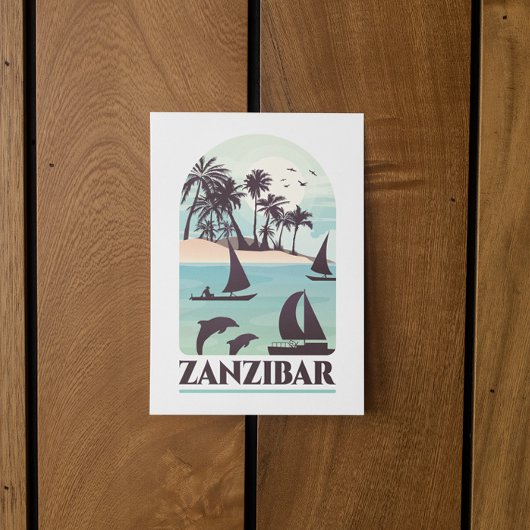 Sansibar Afrika Vintage Postkarte
