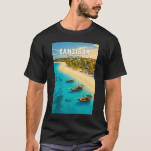 Sansibar Tansania Illustration Reise Kunst Vintage T-Shirt