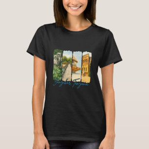 Sansibar Tansania Reise Trip Pinselstrich Andenken T-Shirt