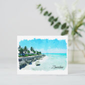 Sansibar Tansania Tropisches Retro Vintage Reise Postkarte (Stehend Vorderseite)