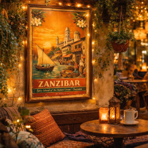 Sansibar Vintage-Reiseposter Spice Island Tansania Poster