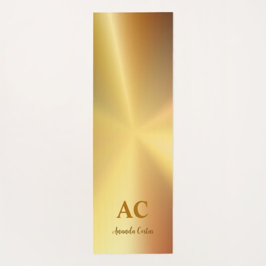 Sanskrit Chakra Om Hamsa Gold Metallic Yogamatte (Rückseite)