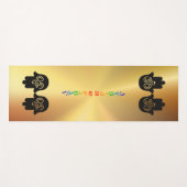 Sanskrit Chakra Om Hamsa Gold Metallic Yogamatte (Vorderseite (Horizontal))