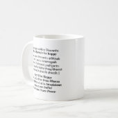 Sanskrit-Mantra für Frieden Kaffeetasse (Vorderseite Links)