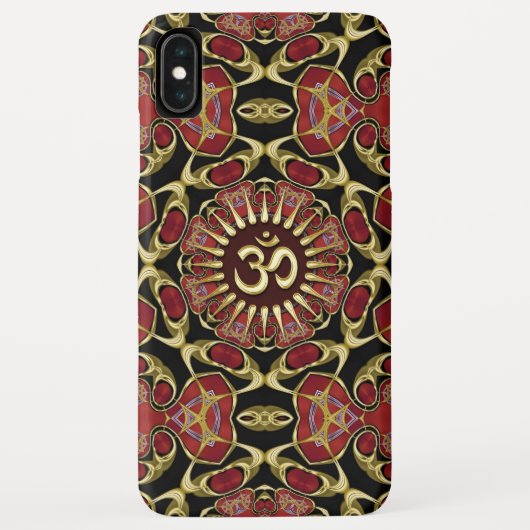 Sanskrit Om Gold + Red Baroque iPhone 3 Fall Case-Mate iPhone Hülle (Rückseite)