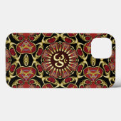 Sanskrit Om Gold + Roter Barock Case-Mate iPhone Hülle (Rückseite (Horizontal))