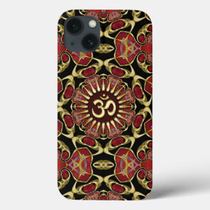 Sanskrit Om Gold + Roter Barock iPad Fall Case-Mate iPhone Hülle
