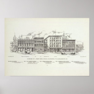 Sansome Westseite Kalifornien und Sacramento Poster