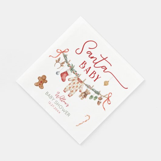 Sant Baby Clothesline Baby Shower Napkins Serviette (Ecke)