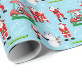 Sant Clause Christmas Golf Fun Geschenkpapier (Rolleneckpunkt)
