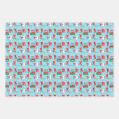 Sant Clause Christmas Golf Fun Geschenkpapier Set (Vorderseite 3)