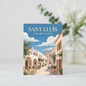Sant Lluís Spanien Postkarte (Stehend Vorderseite)