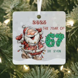 Santa 2025 Jahr der Sechs Sieben Weihnachtsbaumanh Ornament Aus Metall