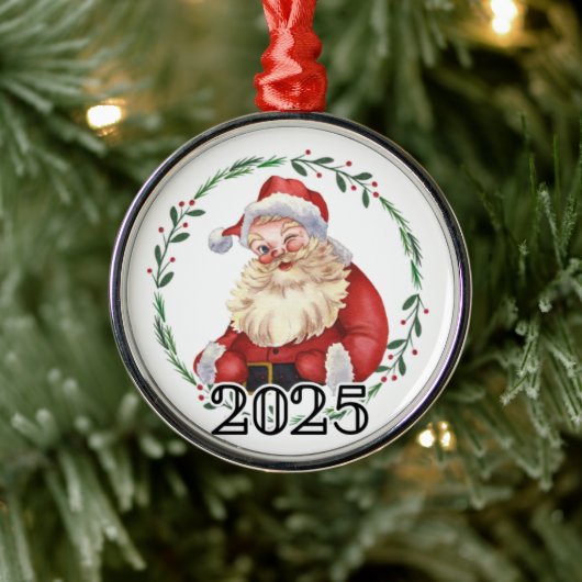 Santa 2025 ornament aus metall (Baum)