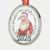 Santa 2025 ornament aus metall (Links)