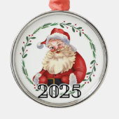 Santa 2025 ornament aus metall (Vorne)