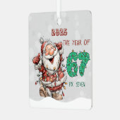 Santa 2025 Year of Six Seven Christmas Ornament (Vorderseite links)