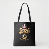 Santa 2026 Party Mode Gold Disco Christmas Tasche (Vorderseite)