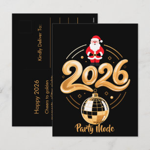 Santa 2026 Party-Modus Gold Disco Weihnachten