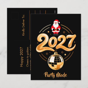 Santa 2027 Party-Modus Gold Disco Weihnachten
