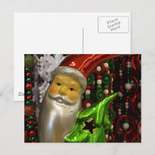 Santa 3 feiertagspostkarte (Vorne/Hinten)