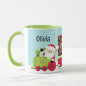 Santa 3 Foto Personalisierter Zug Urlaub Tasse (Links)