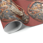 Santa 3D-Geschenkpapier Geschenkpapier (Rolleneckpunkt)